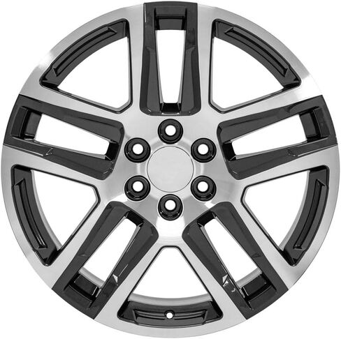 OE Wheels CV63 22 Inch Rims and Tires Fit Silverado 1500 Z71 Style 6x139.7 22x9 Gloss Gunmetal Machined - Hollander 5913 - TS-37 AT 285/45-22 (Set of 4) in Saudi Arabia