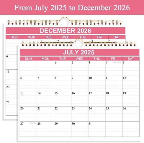 Desk Calendar 2026-12 Month Calendar from January 2026 - December 2026, 2026 Desk Calendar with 140gsm Paper for Planning and Organizing, 11.5 x 14.5, Pink in Saudi Arabia