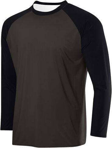 Mens Patchwork Fashion Shirt Regular Fit Crewneck Long Sleeve Loose Shirts Spring Summer Casual Outdoor Pullover Tops in Saudi Arabia