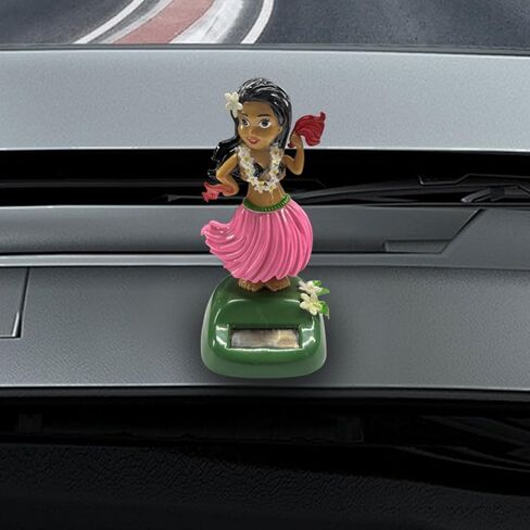 Solar Powered Hula Girl Dancing Car Dashboard Decorations, Cute Swing Hawaiian Auto Dash Figure Ornament with Shaking Head, Vehicle Interior Accessories for Car, Home, Desktop (Purple) in Saudi Arabia