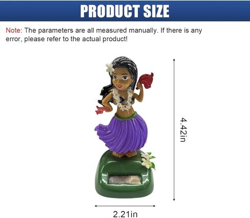Solar Powered Hula Girl Dancing Car Dashboard Decorations, Cute Swing Hawaiian Auto Dash Figure Ornament with Shaking Head, Vehicle Interior Accessories for Car, Home, Desktop (Purple) in Saudi Arabia