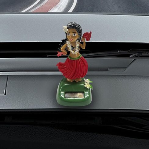 Solar Powered Hula Girl Dancing Car Dashboard Decorations, Cute Swing Hawaiian Auto Dash Figure Ornament with Shaking Head, Vehicle Interior Accessories for Car, Home, Desktop (Purple) in Saudi Arabia