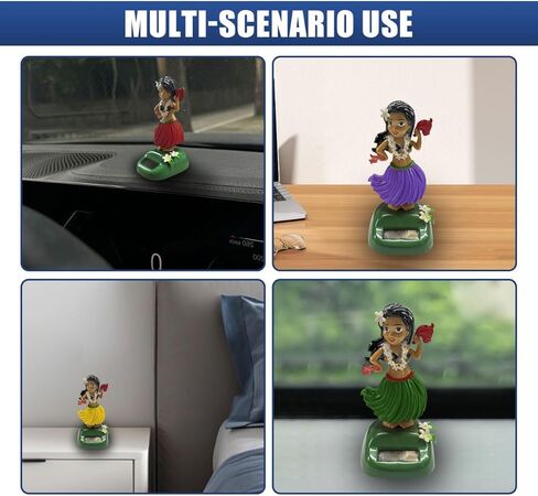 Solar Powered Hula Girl Dancing Car Dashboard Decorations, Cute Swing Hawaiian Auto Dash Figure Ornament with Shaking Head, Vehicle Interior Accessories for Car, Home, Desktop (Purple) in Saudi Arabia