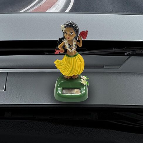 Solar Powered Hula Girl Dancing Car Dashboard Decorations, Cute Swing Hawaiian Auto Dash Figure Ornament with Shaking Head, Vehicle Interior Accessories for Car, Home, Desktop (Purple) in Saudi Arabia