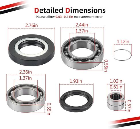 For Honda Rancher Foreman 420 500 TRX420 TRX500 2012-2024 Rear Differential Bearing Seal Kit 91251-HR0-F01 in Saudi Arabia