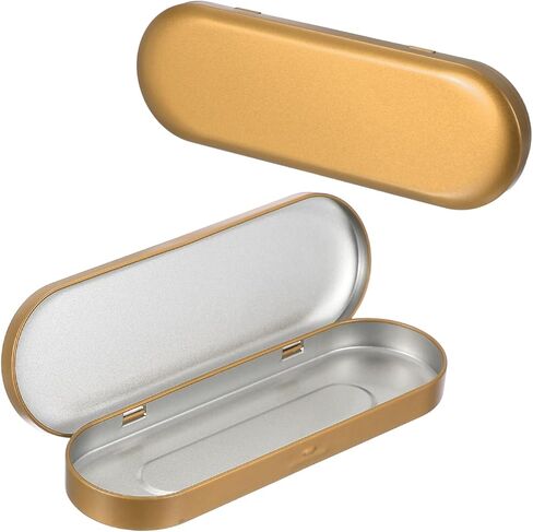 uxcell 2pcs Metal Hinged Tins Box, 6.9x2.4x0.7 Inch Rectangular Empty Tin Box Portable Pencil Containers for Pen Makeup Brushes Home Organizers, Black in Saudi Arabia