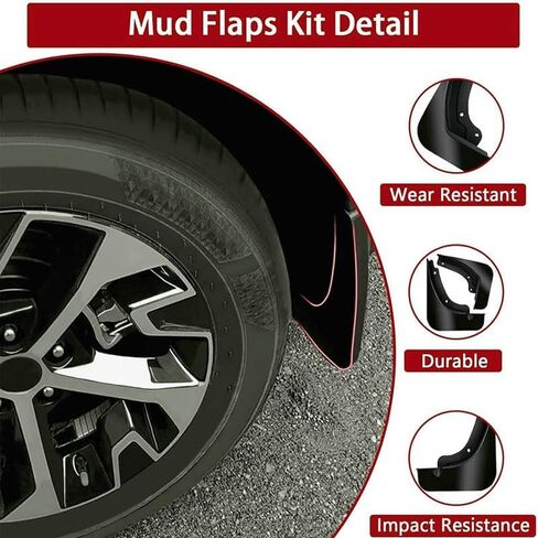 4PCS Mud Flaps Splash Guards Mudguards Mudflaps for 2017-2024 Mitsubishi Mirage G4 Sedan in Saudi Arabia