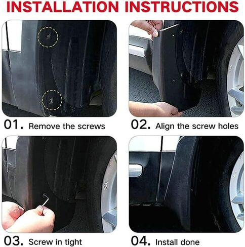 4PCS Mud Flaps Splash Guards Mudguards Mudflaps for 2017-2024 Mitsubishi Mirage G4 Sedan in Saudi Arabia