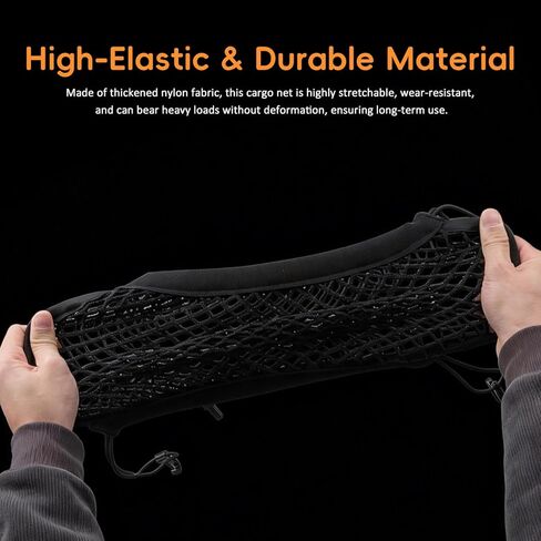 MARCHFA Motorcycle Helmet Cargo Motorbike Net Storage Net Double Layer Storage Bungee Net with 4 Strong Hooks, Luggage Strap Rack Expansion Organizer Net Pocket for Trike Bicycle in Kuwait