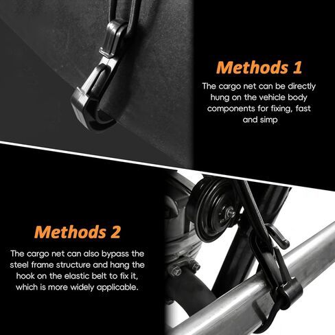 MARCHFA Motorcycle Helmet Cargo Motorbike Net Storage Net Double Layer Storage Bungee Net with 4 Strong Hooks, Luggage Strap Rack Expansion Organizer Net Pocket for Trike Bicycle in Kuwait