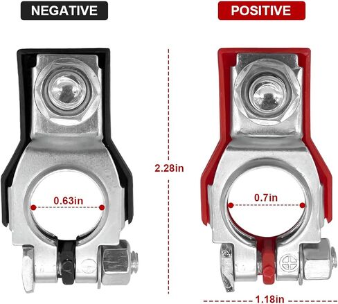 AUCELI Battery Terminal Connector, Top Post Battery Cable Terminal Clamp Set, Positive and Negative 1 Pair with 2 Washers, Good Contact Corrosion Resistance Car Accessories for SUV Van Motorcycle in Saudi Arabia