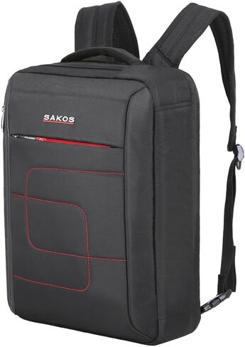 SAKOS FLASH 10 Laptop Case 15.6 Inch, 15.6 Laptop Case, Laptop Bag For Men, Computer Bag For Men, Water Resistant Messenger Bag Compatible With Macbook Pro 13/14/15", HP, Dell, Lenovo, Asus, Black in Saudi Arabia