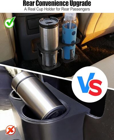 حامل أكواب مزدوج للمقعد الخلفي المعدني يناسب 2015-2020 شيفروليه/تشيفي تاهو سوبربان سيلفرادو وجي إم سي يوكون سييرا، حامل مشروبات معدني شديد التحمل 3.2 بوصة، مناسب للترقية الداخلية للركاب الخلفي in Kuwait