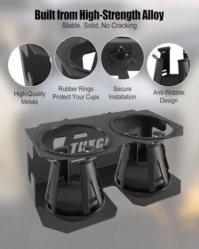 حامل أكواب مزدوج للمقعد الخلفي المعدني يناسب 2015-2020 شيفروليه/تشيفي تاهو سوبربان سيلفرادو وجي إم سي يوكون سييرا، حامل مشروبات معدني شديد التحمل 3.2 بوصة، مناسب للترقية الداخلية للركاب الخلفي in Kuwait