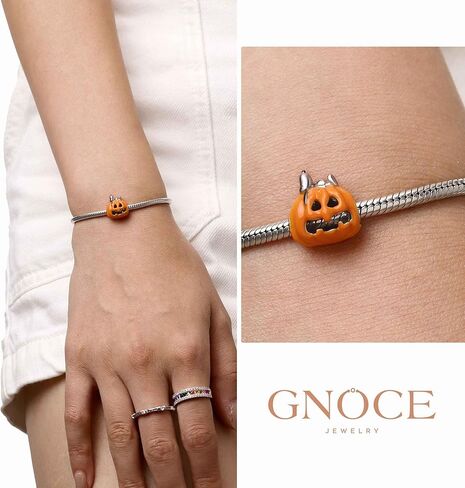 GNOCE Peanuts Halloween Snoopy Pumpkin Charm for Women, S925 Sterling Silver Dangle Charms for Women Wife, Valentine‘s Day, Mother’s Day Jewelry in Saudi Arabia