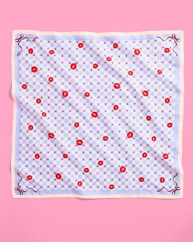 xo, Fetti Gingham And Bows Concert Headscarf | Cotton Bandana, Coquette Accessories, Festival Scarf, Blue White, Sweet, Girls Night in Saudi Arabia
