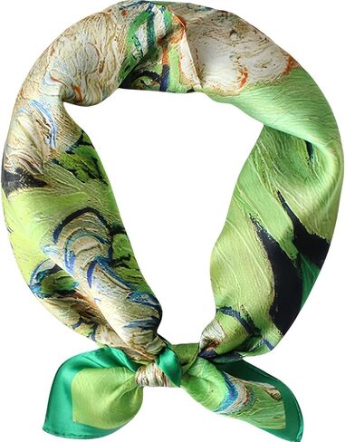 100% Pure Mulberry Silk Neck Scarf Small Square 21"*21" Lightweight Breathable Versatile Scarves Gift Packed in Saudi Arabia