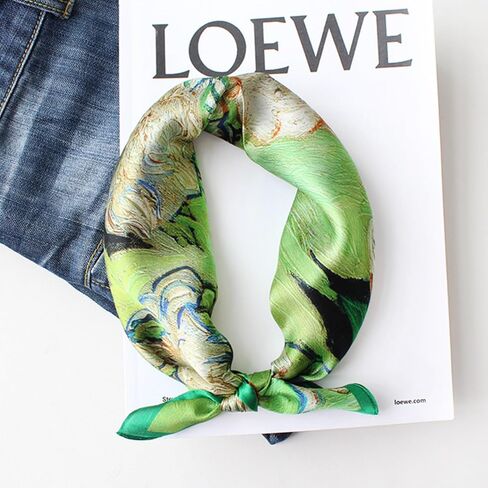 100% Pure Mulberry Silk Neck Scarf Small Square 21"*21" Lightweight Breathable Versatile Scarves Gift Packed in Saudi Arabia