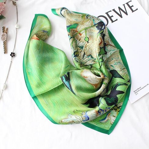 100% Pure Mulberry Silk Neck Scarf Small Square 21"*21" Lightweight Breathable Versatile Scarves Gift Packed in Saudi Arabia