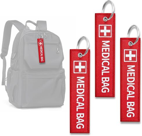 3 Pack Medical Equipment Luggage Tags, Medical Alert Bag Tags for CPAP Machines, Allergy, Diabetes - Conspicuous Durable Emergency Medical ID Tags for Home Travel Daily (Rounded Angle) in Saudi Arabia