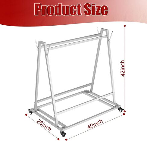 رف غسيل الأرضية وناقل الحصيرة مع عجلات، وعربة غسيل السجادة والنقل مقاس 40 بوصة × 28 بوصة × 42 بوصة، رف تخزين متدحرج من الفولاذ الفضي، مناسب لحصائر الصرف الصناعية وحصيرة الأرضية التجارية in Kuwait