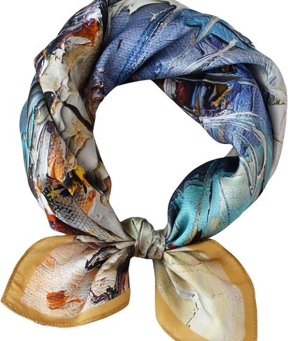 100% Pure Mulberry Silk Neck Scarf Small Square 21"*21" Lightweight Breathable Versatile Scarves Gift Packed in Saudi Arabia