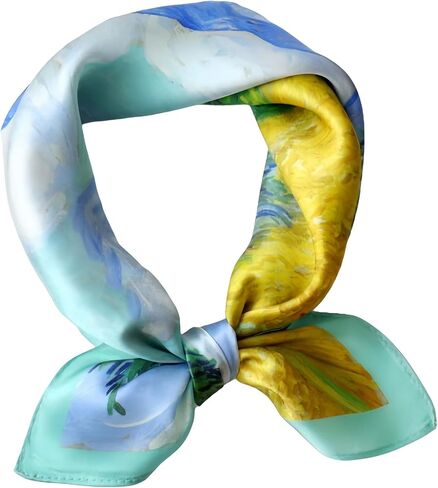 100% Pure Mulberry Silk Neck Scarf Small Square 21"*21" Lightweight Breathable Versatile Scarves Gift Packed in Saudi Arabia
