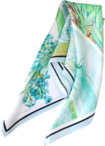 100% Pure Mulberry Silk Neck Scarf Small Square 21"*21" Lightweight Breathable Versatile Scarves Gift Packed in Saudi Arabia