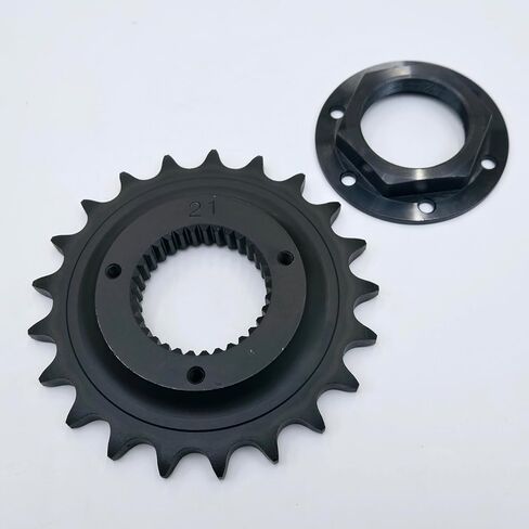 Belt-to-Chain Drive Conversion Kit with .5" Offset 21 Tooth Front Transmission Sprocket & Locking Flanged Hex Nut for 1991-2022 Harley Sportster XL 883/1200 Models – Recommended for use with 530 Chain in Saudi Arabia