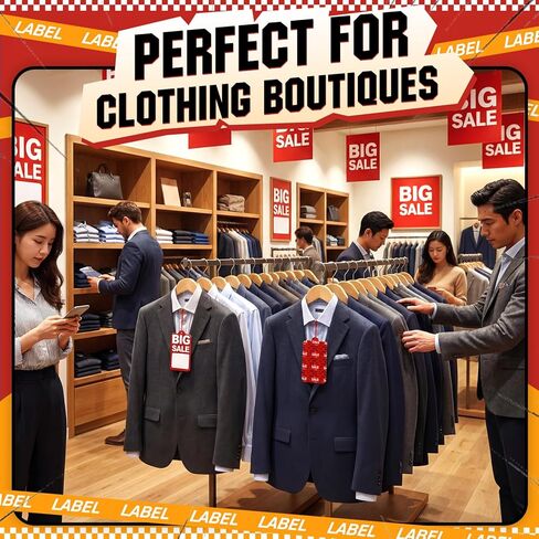 200 Pcs Big Red Sale Price Tags with String 2.5 x 4.7 in Retail Labels with Patterned Back, Writable Pre Punched Hole Ready to String Markdown Tag for Clothing Thrift and Yard Sales in Kuwait