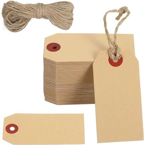 150 Pcs Gift Tags with String,Hang Tags with String Attached,Premium Tag with Strings for Labeling,with Jute Twine,for Retail Pricing, Inventory, Gift Wrapping in Saudi Arabia