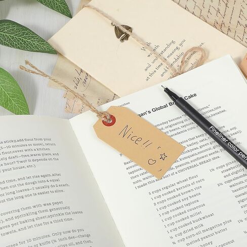 150 Pcs Gift Tags with String,Hang Tags with String Attached,Premium Tag with Strings for Labeling,with Jute Twine,for Retail Pricing, Inventory, Gift Wrapping in Saudi Arabia