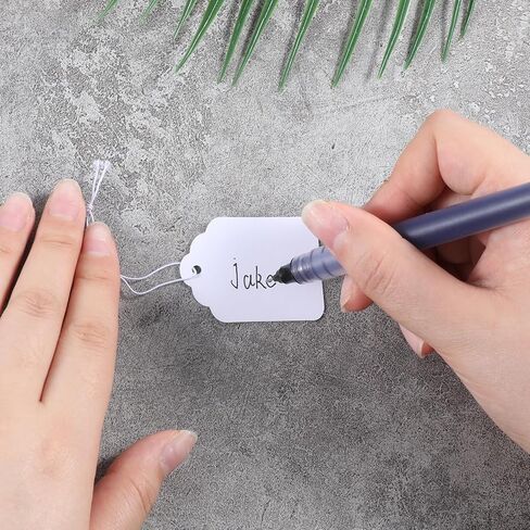 200 Piece White Gift Tags Small Price Tags with Elastic String 1.38×1.77inch Writable Blank Label Display Tag Marking Shipping Label for Clothes Jewelry Product Price Marking in Saudi Arabia