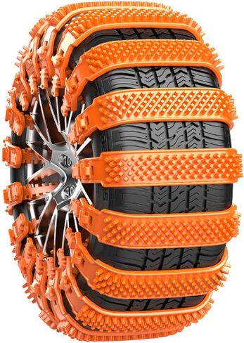 Tire Chains for Abarth 124 Spider 500 595 695, Adjustable Plastic Anti-skid Ties, Anti-Skid Snow Tire Chains, Reusable Winter Safety Chains Snow Ice Mud,10pcs-Orange in Kuwait