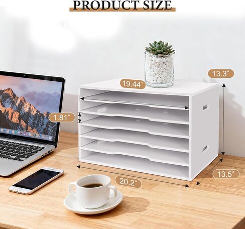 منظم ورق البناء من سانفورني، مقاس 30.48 سم × 45.72 سم، منظم ورق للتخزين 6 طبقات، منظم أوراق القصاصات للمنزل والفصول الدراسية، رف تخزين متعدد الوظائف للمكتب in Kuwait