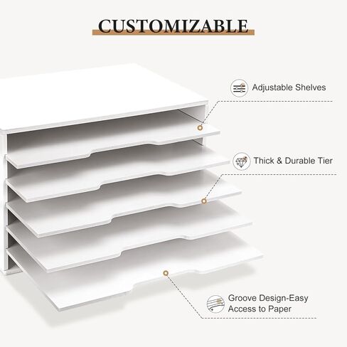 منظم ورق البناء من سانفورني، مقاس 30.48 سم × 45.72 سم، منظم ورق للتخزين 6 طبقات، منظم أوراق القصاصات للمنزل والفصول الدراسية، رف تخزين متعدد الوظائف للمكتب in Kuwait
