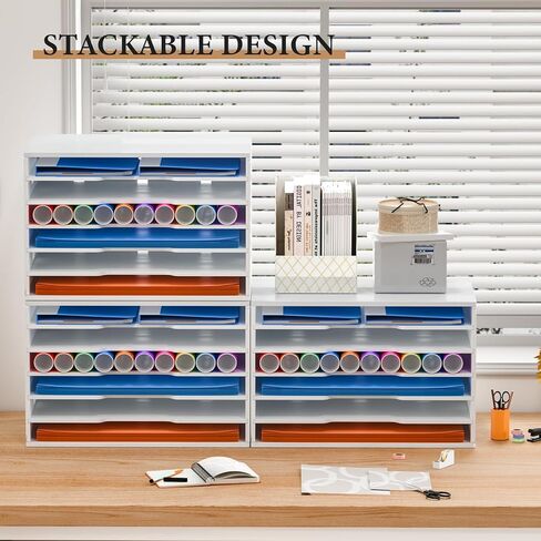 منظم ورق البناء من سانفورني، مقاس 30.48 سم × 45.72 سم، منظم ورق للتخزين 6 طبقات، منظم أوراق القصاصات للمنزل والفصول الدراسية، رف تخزين متعدد الوظائف للمكتب in Kuwait