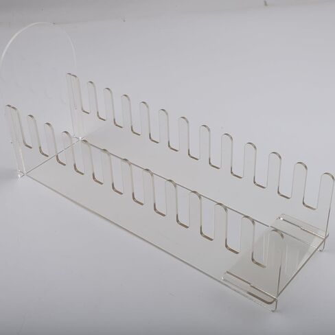 12-Tier Acrylic Display Stand for Greeting Cards, Stickers, and Small Merchandise, Clear Transparent Countertop Organizer Rack, Portable Tiered Design for Retail Stores, Craft Fairs, and Trade Show Booths, 26 x 13 x 8 cm Size in Saudi Arabia