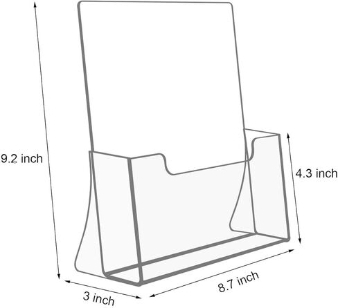 NIUBEE Acrylic Brochure Holder 8.5 x 11 inches 2 Pack, Clear Acrylic Literature Holder Plastic Flyer Display Stand, Acrylic Countertop Organizer for Magazine, Pamphlet, Booklets, Menu, Journals in Saudi Arabia