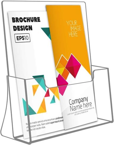 NIUBEE Acrylic Brochure Holder 8.5 x 11 inches 2 Pack, Clear Acrylic Literature Holder Plastic Flyer Display Stand, Acrylic Countertop Organizer for Magazine, Pamphlet, Booklets, Menu, Journals in Saudi Arabia