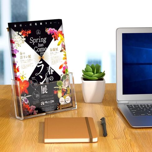 NIUBEE Acrylic Brochure Holder 8.5 x 11 inches 2 Pack, Clear Acrylic Literature Holder Plastic Flyer Display Stand, Acrylic Countertop Organizer for Magazine, Pamphlet, Booklets, Menu, Journals in Saudi Arabia