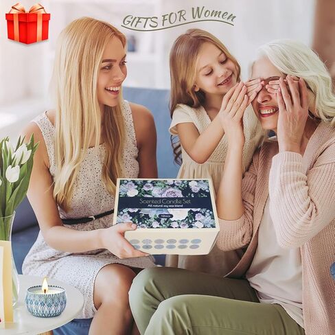 مجموعة هدايا الشموع المعطرة، 12 عبوة من الشموع العطرية للنساء، شموع معطرة للمنزل، احتراق طويل 300 ساعة، مجموعة شموع شمع الصويا، هدايا للأمهات والنساء في المنتجعات الصحية ومستلزمات تخزين الذكرى السنوية لأعياد الميلاد in Kuwait