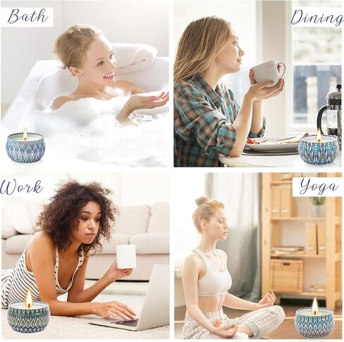 مجموعة هدايا الشموع المعطرة، 12 عبوة من الشموع العطرية للنساء، شموع معطرة للمنزل، احتراق طويل 300 ساعة، مجموعة شموع شمع الصويا، هدايا للأمهات والنساء في المنتجعات الصحية ومستلزمات تخزين الذكرى السنوية لأعياد الميلاد in Kuwait