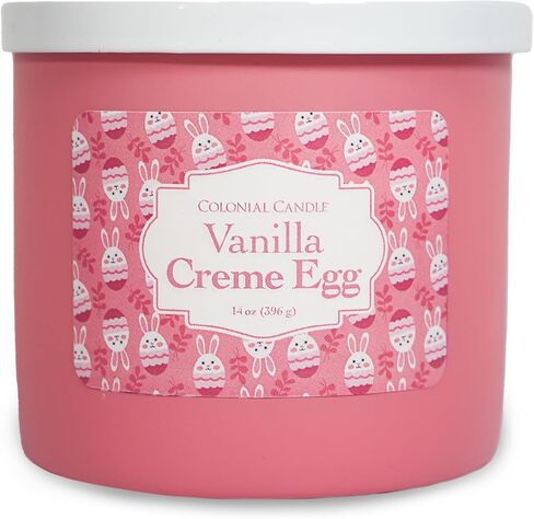 Colonial Candle Cottontail Dreams Scented Jar Candle, Easter Collection, 3 Wick, 14.5 oz - Up to 60 Hours Burn, Easter Candle, Made in The USA in Saudi Arabia