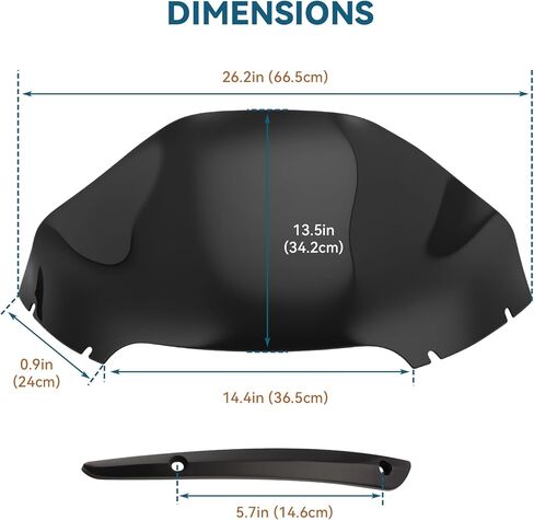 13" Motorcycle Windshield+2PCS Windscreen Side Trim, Wave Wind Spliter, Fit for Harley Davidson Dual Light Glide for Road Glide FLTR FLTRX 2015-2023, Road Glide Special FLTRXS 2015-2020 Black in Kuwait