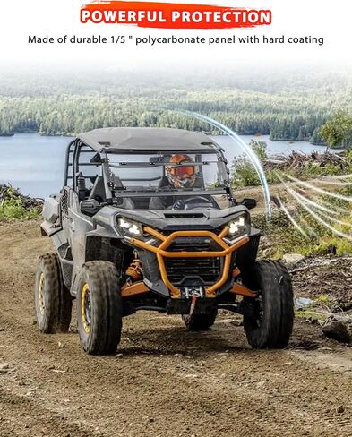 Flip Up Windshield for Can-Am Commander & MAX, 3-IN-1 1/5" Hard Coated PC Adjustable Windscreen for Can-Am Commander & MAX 2021-2026 Accessories, Open/Vented/Closed in Saudi Arabia