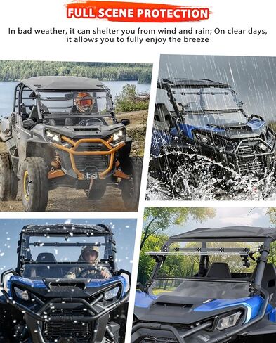 Flip Up Windshield for Can-Am Commander & MAX, 3-IN-1 1/5" Hard Coated PC Adjustable Windscreen for Can-Am Commander & MAX 2021-2026 Accessories, Open/Vented/Closed in Saudi Arabia