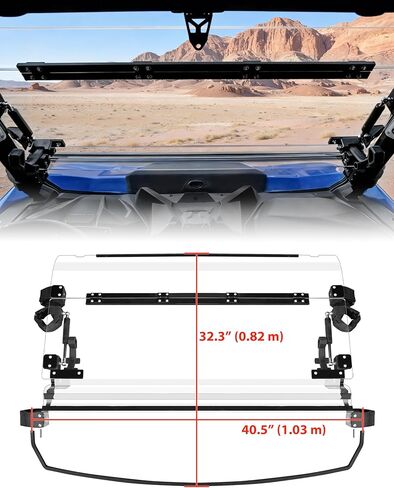 Flip Up Windshield for Can-Am Commander & MAX, 3-IN-1 1/5" Hard Coated PC Adjustable Windscreen for Can-Am Commander & MAX 2021-2026 Accessories, Open/Vented/Closed in Saudi Arabia