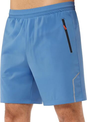 شورت جري للرجال مقاس 7 بوصات مع جيوب بسحاب، شورت رياضي للتمرين في صالة الألعاب الرياضية سريع الجفاف وخفيف الوزن in Kuwait