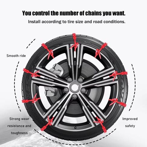 سلاسل الثلج للدراجات النارية لبياجيو ميدلي 125 الولايات المتحدة الأمريكية 2020 2021 2022 2023 سلاسل الإطارات المضادة للانزلاق القابلة للتعديل وسلاسل العجلات القابلة لإعادة الاستخدام وأحزمة كابل الثلج في حالات الطوارئ، 30 قطعة-أحمر in Kuwait